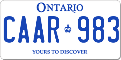 ON license plate CAAR983