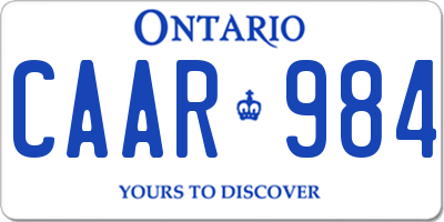 ON license plate CAAR984