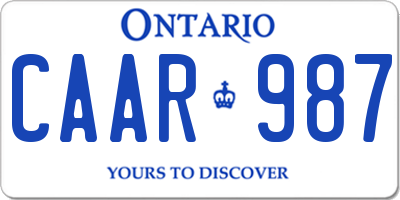 ON license plate CAAR987