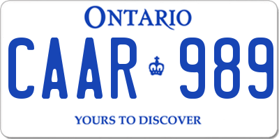 ON license plate CAAR989