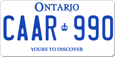 ON license plate CAAR990