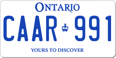 ON license plate CAAR991