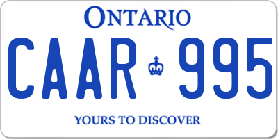 ON license plate CAAR995