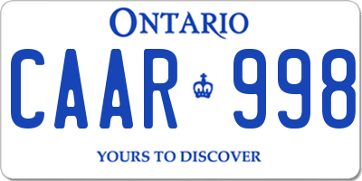 ON license plate CAAR998