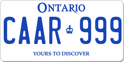 ON license plate CAAR999