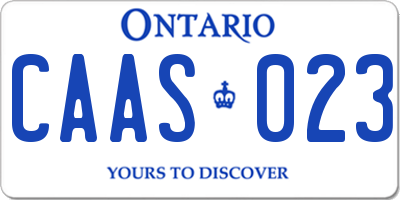 ON license plate CAAS023