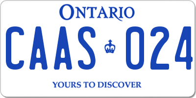 ON license plate CAAS024