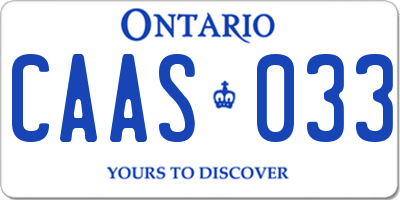 ON license plate CAAS033