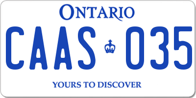 ON license plate CAAS035