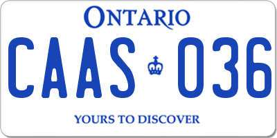 ON license plate CAAS036