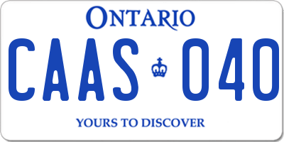 ON license plate CAAS040