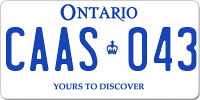 ON license plate CAAS043