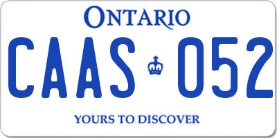 ON license plate CAAS052