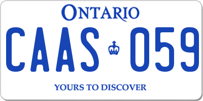 ON license plate CAAS059