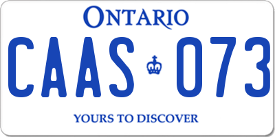 ON license plate CAAS073