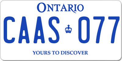 ON license plate CAAS077