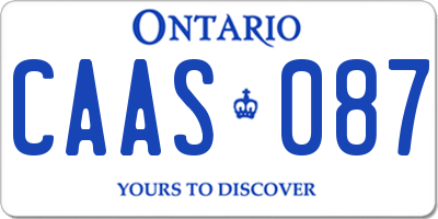 ON license plate CAAS087