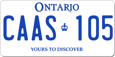 ON license plate CAAS105