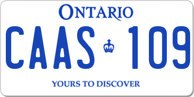 ON license plate CAAS109