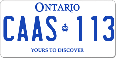 ON license plate CAAS113