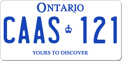 ON license plate CAAS121