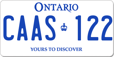 ON license plate CAAS122