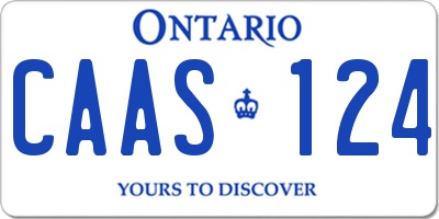 ON license plate CAAS124