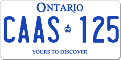 ON license plate CAAS125