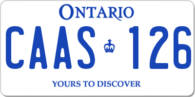 ON license plate CAAS126