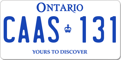 ON license plate CAAS131