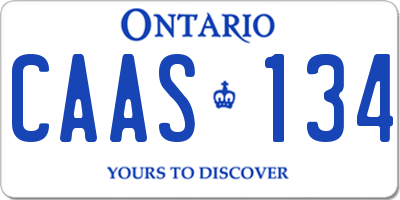 ON license plate CAAS134