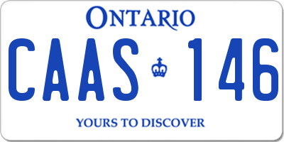 ON license plate CAAS146