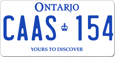 ON license plate CAAS154