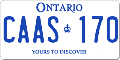 ON license plate CAAS170