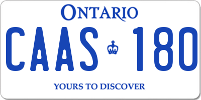 ON license plate CAAS180