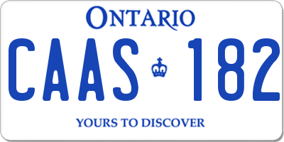 ON license plate CAAS182