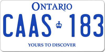 ON license plate CAAS183