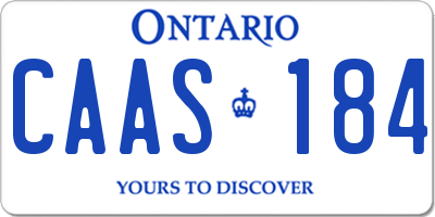 ON license plate CAAS184