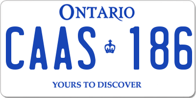 ON license plate CAAS186