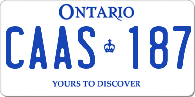 ON license plate CAAS187