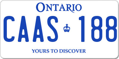 ON license plate CAAS188