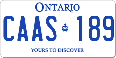 ON license plate CAAS189