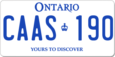 ON license plate CAAS190