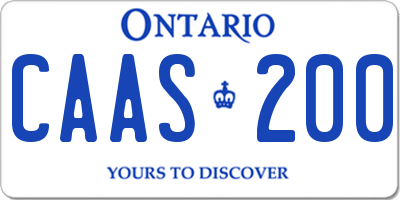 ON license plate CAAS200