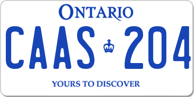 ON license plate CAAS204