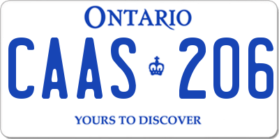 ON license plate CAAS206