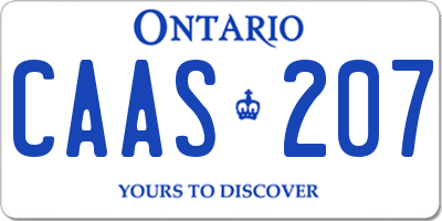 ON license plate CAAS207