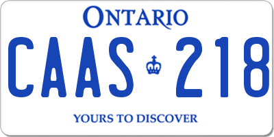 ON license plate CAAS218