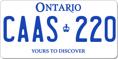 ON license plate CAAS220