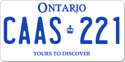 ON license plate CAAS221